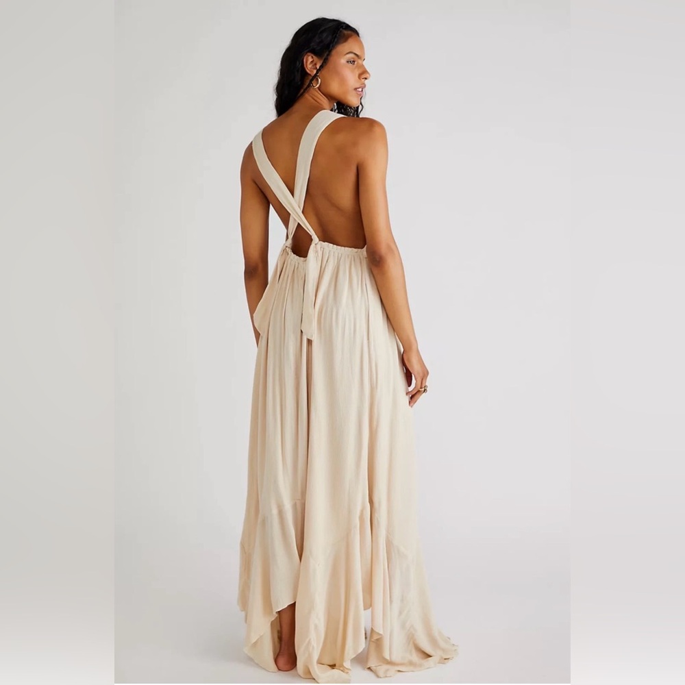 Free People Endless summer showstopper maxi dress size M Cream Textured Detail - Picture 3 of 11